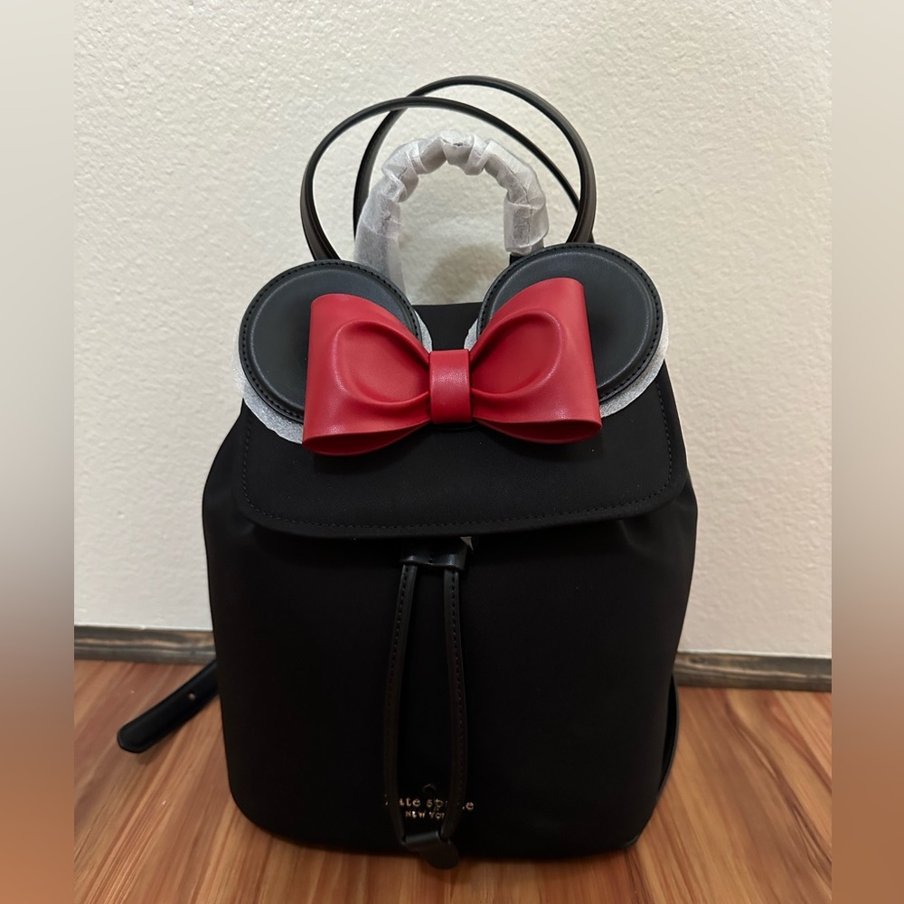 NWT Kate Spade Disney Minnie Mouse Black and Red Bow Backpack - Picture 2 of 5